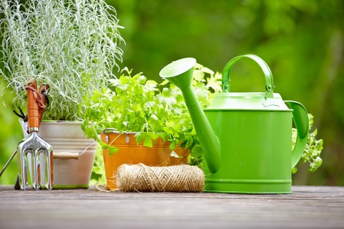 Recyclable garden items prepared for reuse and charity donation